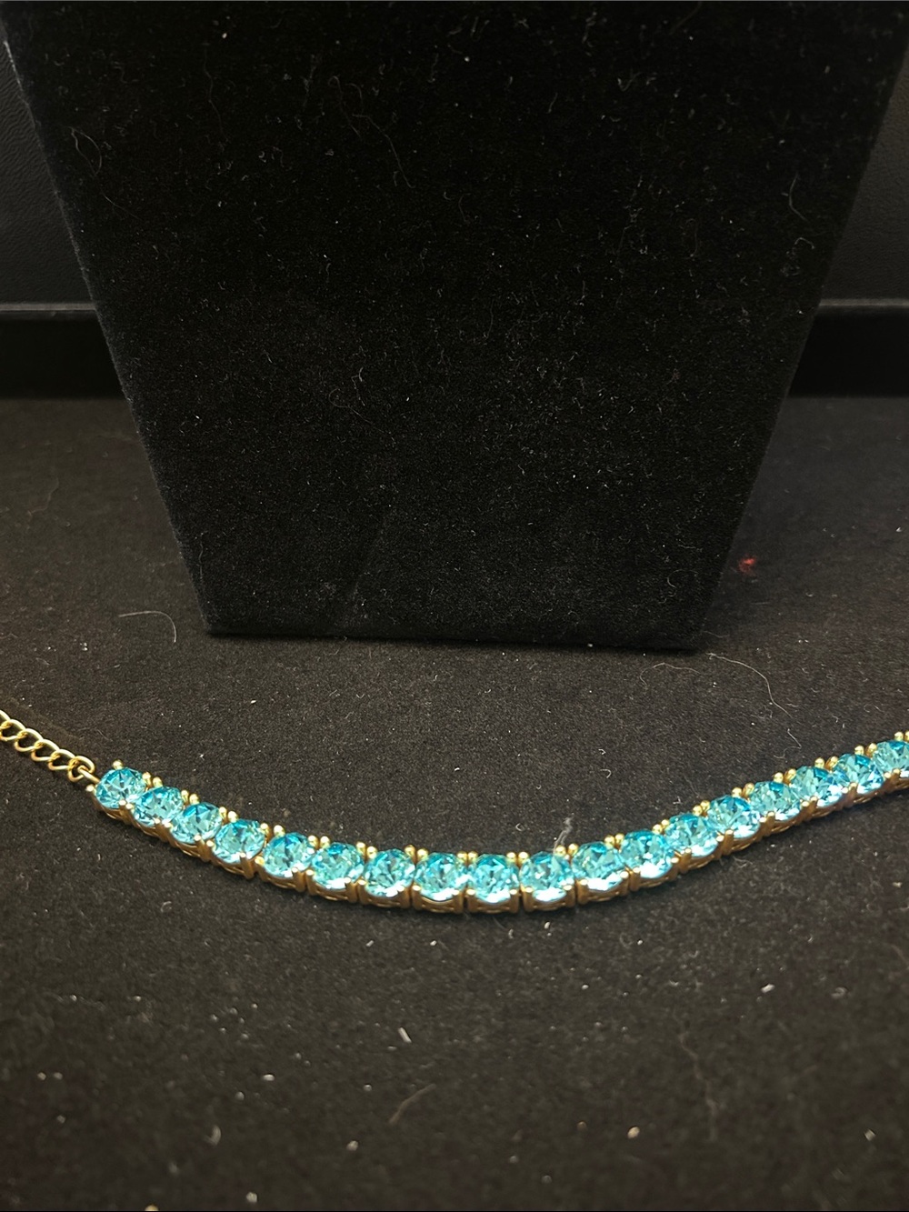 Park Lane Gold Tennis Bracelet with Turquoise Crystal Accents